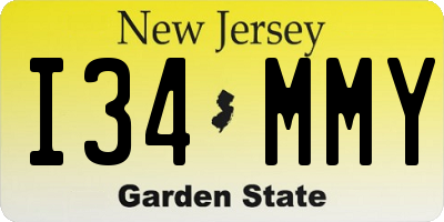 NJ license plate I34MMY