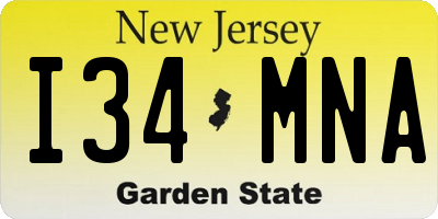 NJ license plate I34MNA