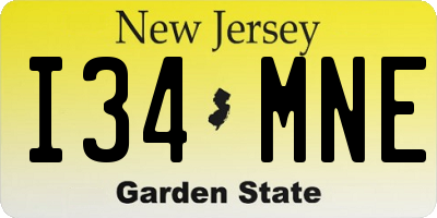 NJ license plate I34MNE