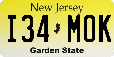 NJ license plate I34MOK
