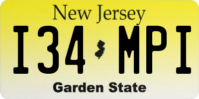 NJ license plate I34MPI