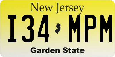 NJ license plate I34MPM