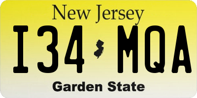 NJ license plate I34MQA