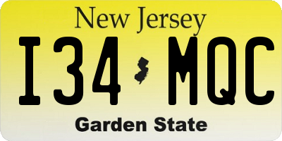 NJ license plate I34MQC