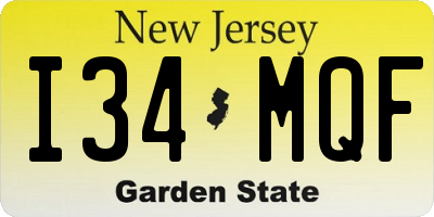 NJ license plate I34MQF