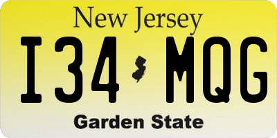 NJ license plate I34MQG