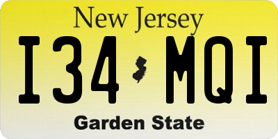 NJ license plate I34MQI