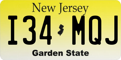 NJ license plate I34MQJ