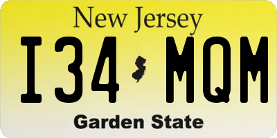 NJ license plate I34MQM