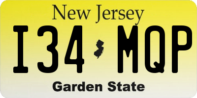 NJ license plate I34MQP