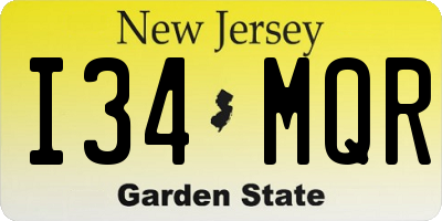 NJ license plate I34MQR