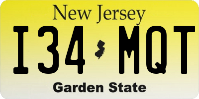 NJ license plate I34MQT