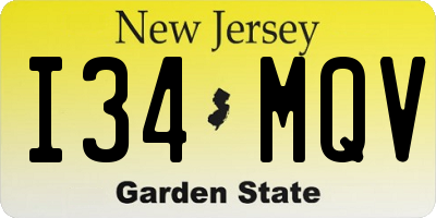 NJ license plate I34MQV