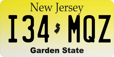 NJ license plate I34MQZ