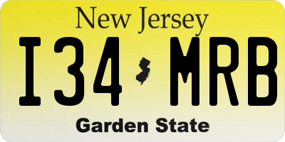 NJ license plate I34MRB