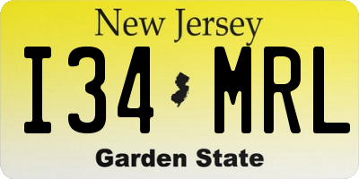 NJ license plate I34MRL