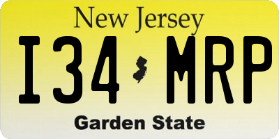 NJ license plate I34MRP