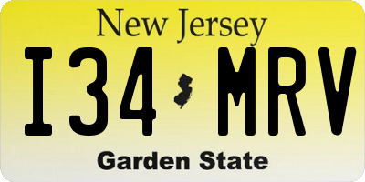 NJ license plate I34MRV