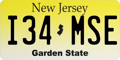 NJ license plate I34MSE