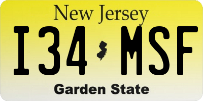 NJ license plate I34MSF