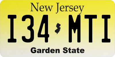 NJ license plate I34MTI