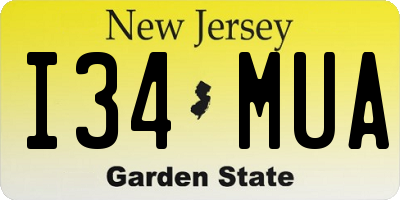 NJ license plate I34MUA