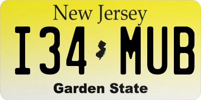 NJ license plate I34MUB
