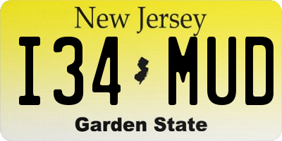 NJ license plate I34MUD