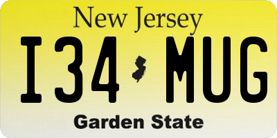 NJ license plate I34MUG