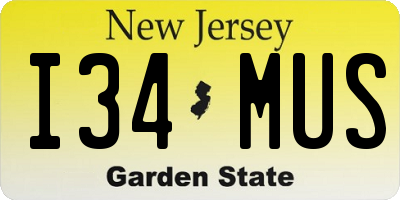 NJ license plate I34MUS