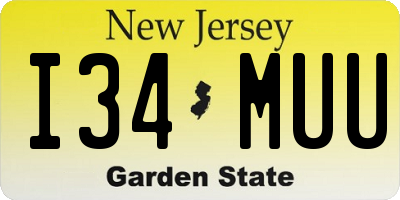 NJ license plate I34MUU