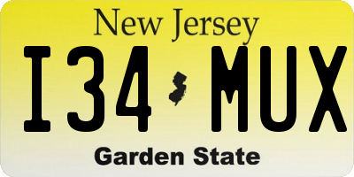 NJ license plate I34MUX