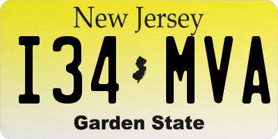 NJ license plate I34MVA