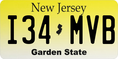 NJ license plate I34MVB