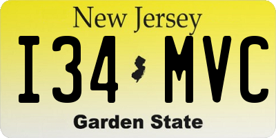 NJ license plate I34MVC