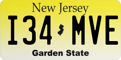 NJ license plate I34MVE