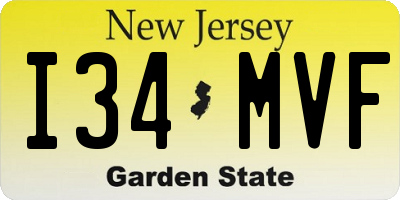 NJ license plate I34MVF