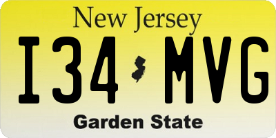 NJ license plate I34MVG