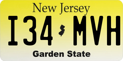 NJ license plate I34MVH