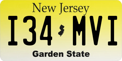 NJ license plate I34MVI