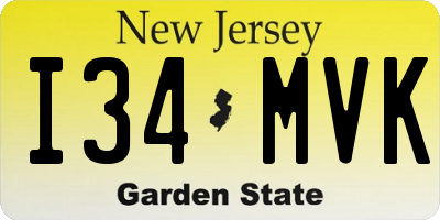 NJ license plate I34MVK