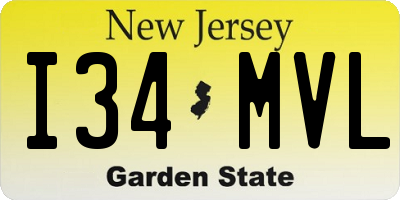 NJ license plate I34MVL