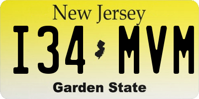 NJ license plate I34MVM