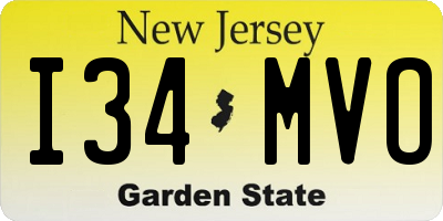 NJ license plate I34MVO