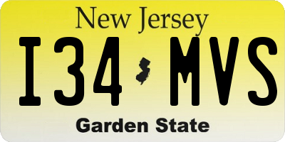 NJ license plate I34MVS