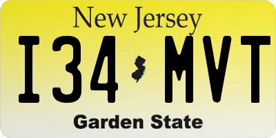 NJ license plate I34MVT