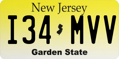 NJ license plate I34MVV