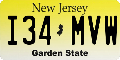 NJ license plate I34MVW