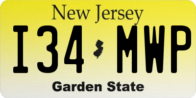 NJ license plate I34MWP