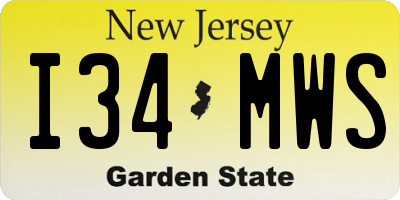 NJ license plate I34MWS